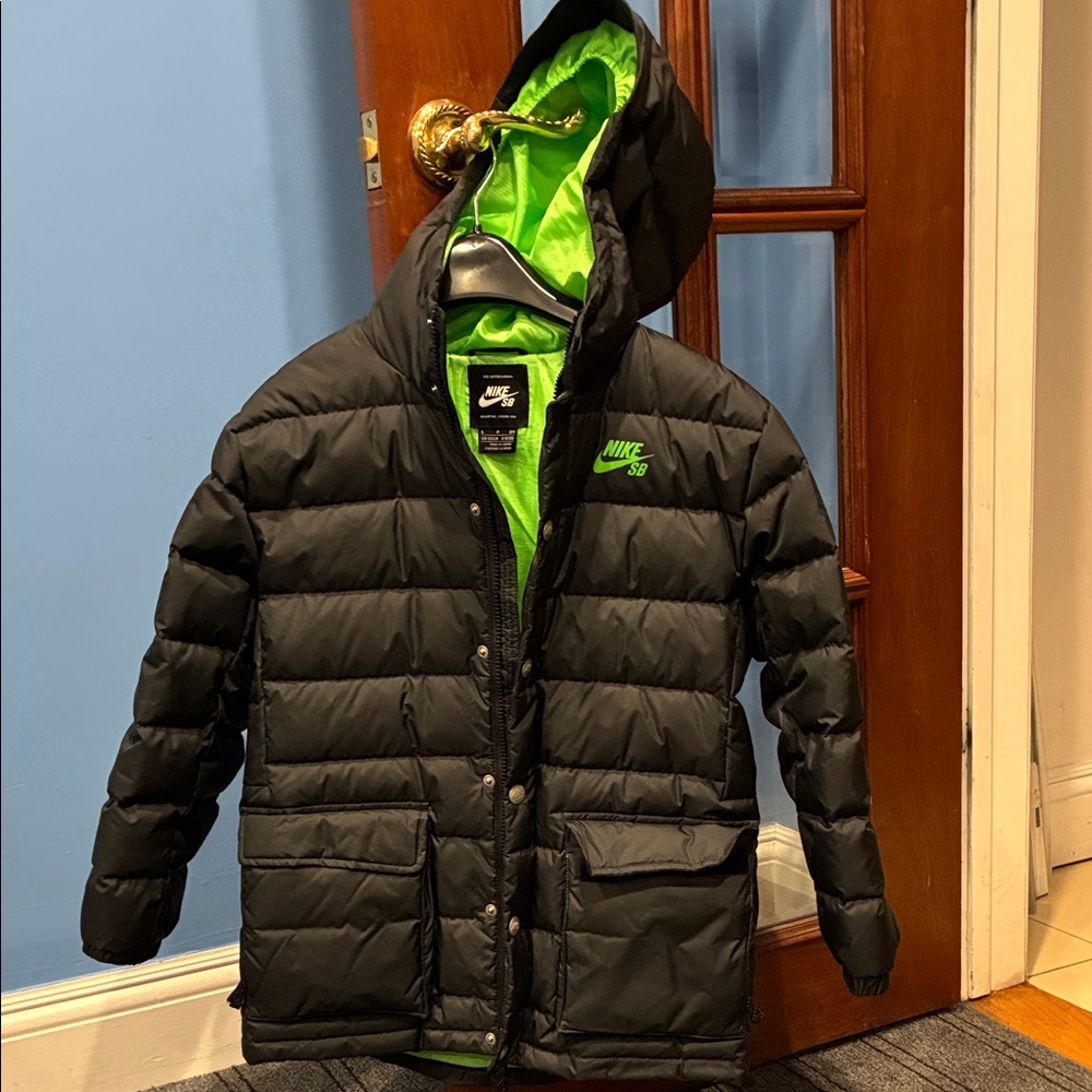 Nike Black Jacket with Bright Green Interior
